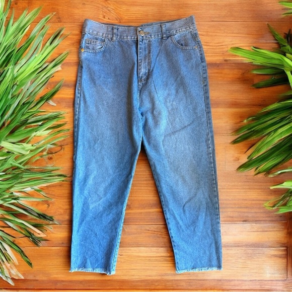 CHIPRE High-Waisted Cropped Denim Jeans - Vintage Style - Approx. Size 8-10 - Picture 2 of 16